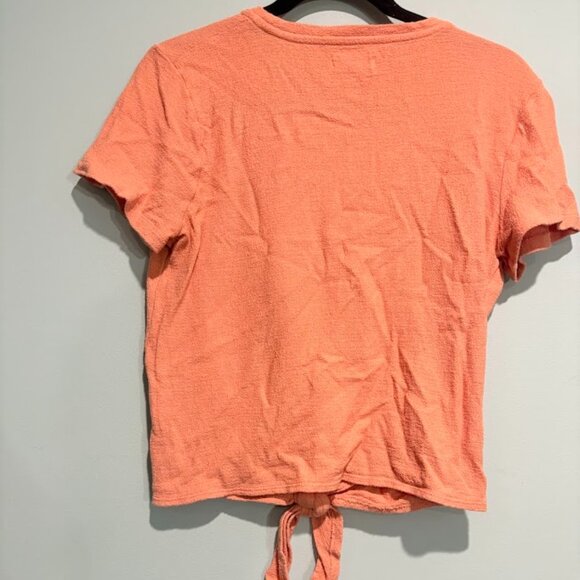 Madewell Tie Front Top Peach  M - Picture 2 of 2